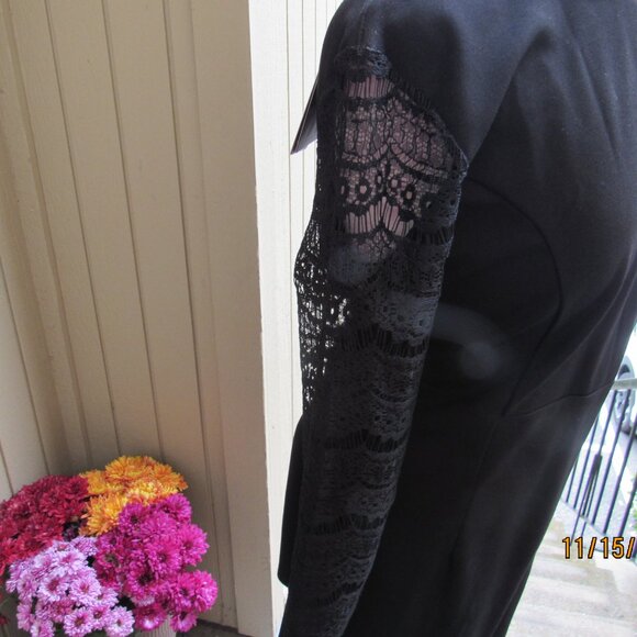 #474  NEW WOMAN'S BLACK SHEATH EVENING DRESS BY OU YUN NAI  (SIZE 18) - Picture 4 of 5